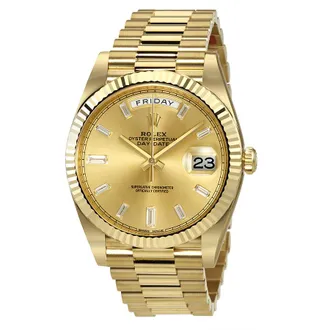Rolex Pre-owned Rolex Day-Date Diamond Champagne Dial Mens Watch M228238-0005