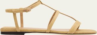 Jimmy Choo London Gwyn Canvas Flat Sandals