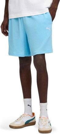 Puma Wardrobe Essentials Relaxed Waffle Knit Shorts in Vibrant Blue at Nordstrom, Size Xx-Large