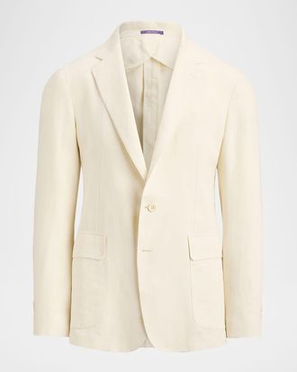 Ralph Lauren Purple Label Men & apos;s Hadley Hand-Tailored Linen Suit Jacket