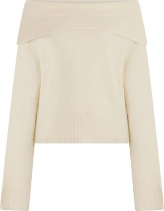 Giuseppe Di Morabito Shirt met boothals - Dames - Ronde hals truien - Beige - S - Wol - Truien & Vesten