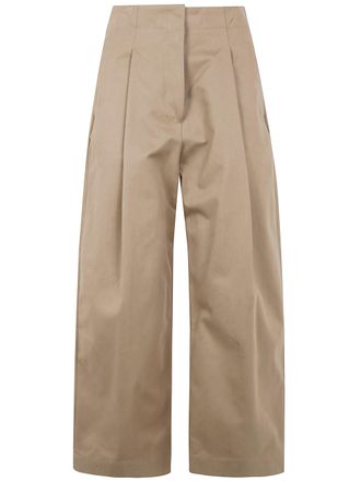 STUDIO NICHOLSON Dordoni Deep Pleat Volume Ankle Crop Trousers