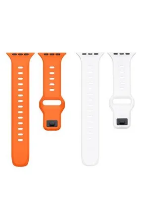 Posh Tech 2-Pack Assorted Premium Silicone Apple Watch Watchbands in Orange Multi at Nordstrom Rack