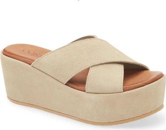 Cordani Womens Bella Platform Wedge Slide Sandal In Arena