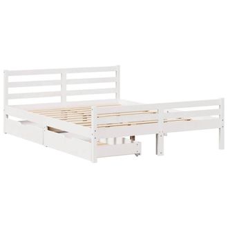 Berkfield Home Full Bed Frame without Mattress White 140x200 cm Solid Wood Pine