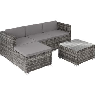 TecTake Garden Furniture Set Lignano in Grey | Size: 4 Person