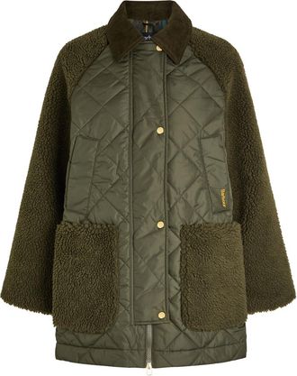 Barbour Barden Quilted Fleece and Shell Jacket - Green - 14 (UK14 / L)