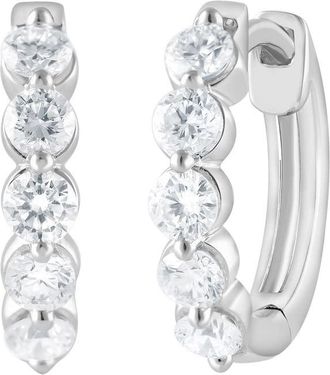 Grown Brilliance 14KT White Gold 0.80 Carat Lab Grown Diamond Hoop Earrings for Women