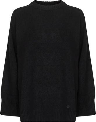 Loulou Studio Lange Trui voor Vrouwen - Dames - Ronde hals truien - Zwart - S - Truien & Vesten