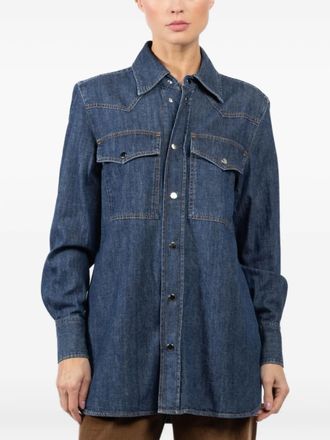 Seafarer double-pocket denim shirt - women - Cotton - M - Blue