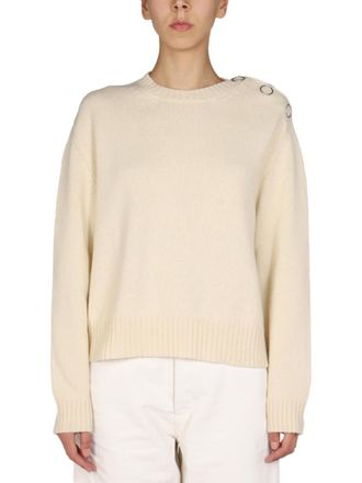 Jil Sander Beige Knitted Crew Neck Sweater