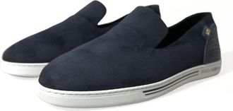 Dolce & Gabbana Suede and Caiman Leather Loafer - Blue