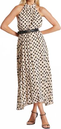 Bishop + Young Avery Halter Polka Dot Dress In White/black