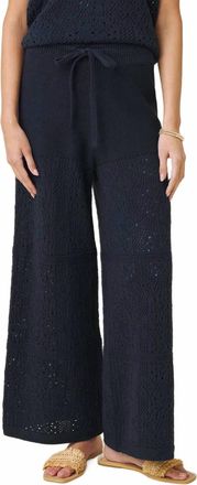 Splendid Beckham Crochet Sweater Pant In Navy