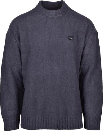 Calvin Klein Grey Patch Cotton-Blend Sweatshirt