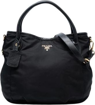 Prada Pre-owned Handbags, female, Black, Size: ONE SIZE Pre-owned Nylon Bag