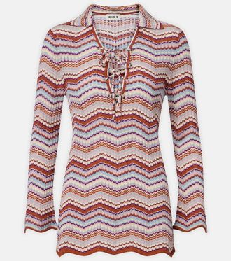 Rixo Brody chevron cotton top