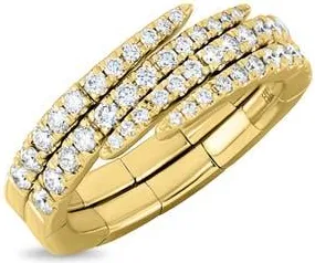 Bony Levy Diamond Stacked Stretch Ring in 18K Yellow Gold/diamond at Nordstrom, Size 6.5