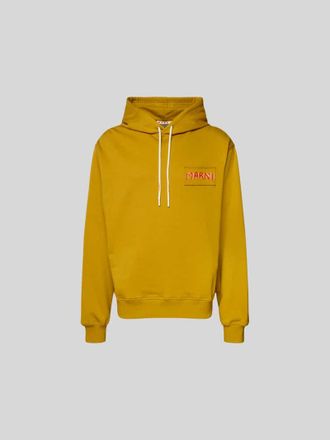 Marni Regular Fit Sweatshirt mit Logo-Patch in Senf, Gr&ouml;&szlig;e 52