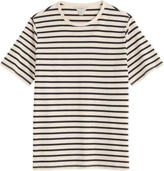 Seasalt Cornwall Seven Seas Sailor Striped Organic Cotton T-Shirt in Breton Onyx Ecru at Nordstrom, Size Xx-Large