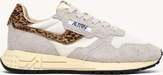 Autry Womens Reelwind Low Sneaker In White/leopard