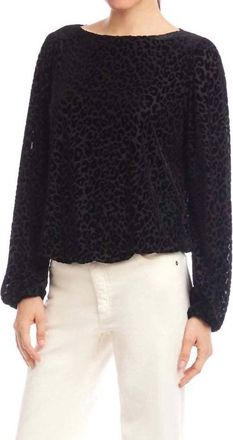 Karen Kane Boatneck Top In Black Leopard