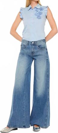 Kancan Jocy Mid Rise Super Wide Jeans In Medium Wash
