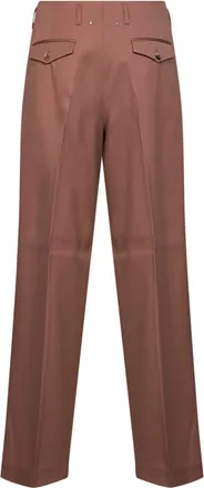 Golden Goose Womens Wide-Leg Trousers Journey Bronze Pink Wool Virgin