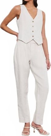 Velvet Jessie Heavy Linen Pant In Bisque
