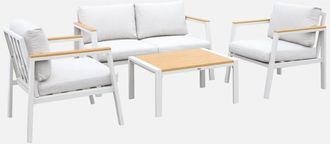 Sweeek Conjunto De Muebles De Jard&iacute;n En Aluminio Y Polywood, 4 Plazas