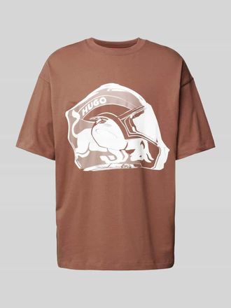 HUGO BOSS T-Shirt mit Rundhalsausschnitt Modell Dit in Hellbraun, Gr&ouml;&szlig;e L