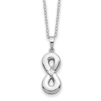 Diamond2Deal Sterling Silver CZ Infinity Ash Holder Necklace 18