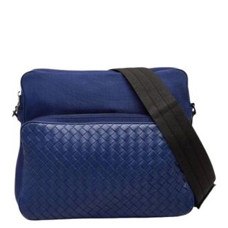 Bottega Veneta Pre-owned Cross Body Bags, female, Blue, Size: ONE SIZE Pre-owned Intrecciato Messenger Bag