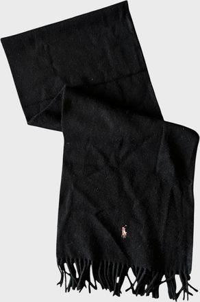 Ralph Lauren Mens Polo Ralph Lauren Signature Virgin Wool Scarf Black