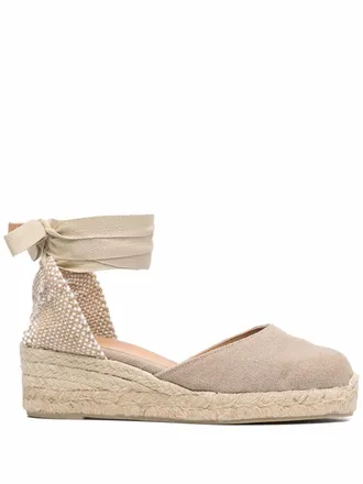 Castaner lace-up wedge espadrilles - women - Rubber/Fabric/Jute/Fabric/Calf Leather - 37 - Neutrals