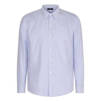 Herno Formal Shirts, male, Blue, M, Striped Cotton Shirt Buttoned Front