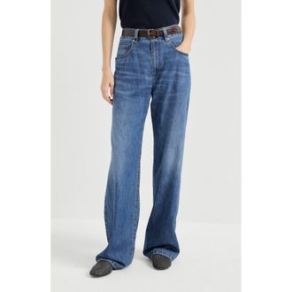 Brunello Cucinelli Contemporary Loose trousers in Denim at Nordstrom, Size 50 It