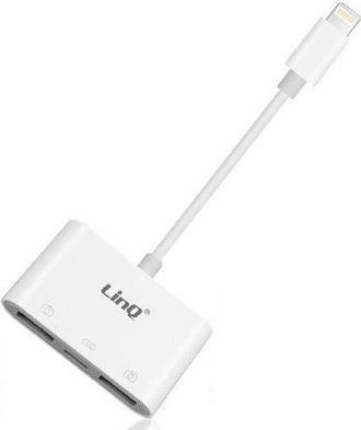 Trade Shop Trade Shop - Adattatore 8 Pin Schede Memoria Otg 3in1 Luz + 2 Usb Femmina Ith488