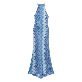 MC2 Saint Barth Maxi Dresses, female, Multicolor, Size: M Sea Wave Long Dress