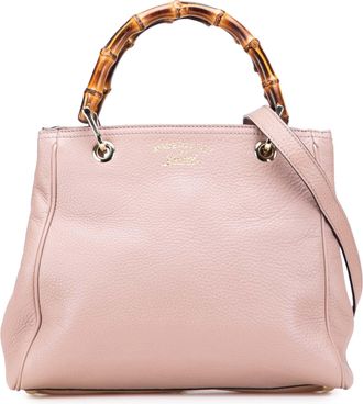 Gucci Pre-owned Womens Bamboo Tote Leather Handbag - Coral - One Size