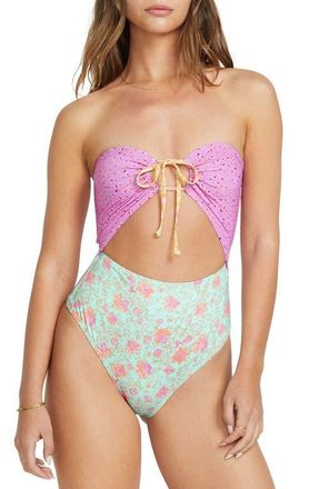 Billabong Folk Story Andrew One-Piece Swimsuit in Pink Multi at Nordstrom, Size Large