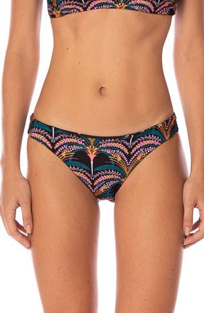 Maaji Palm Groove Sublimity Reversible Bikini Bottoms in Black at Nordstrom, Size X-Large