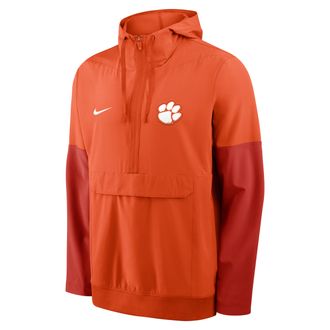 Nike Clemson Anorak Nike Mens College 1/2-Zip Hooded Jacket in Orange | 03AT0DF4CLN-PTU