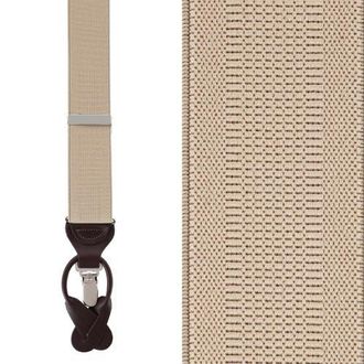 Trafalgar Store Classic Solid Color Convertible Suspenders (Braces) 35mm Elastic in Khaki at Nordstrom