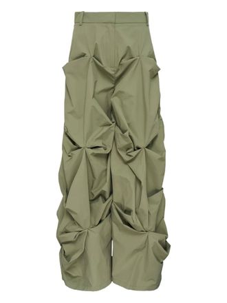 Ganni Pantaloni drappeggiati - Verde