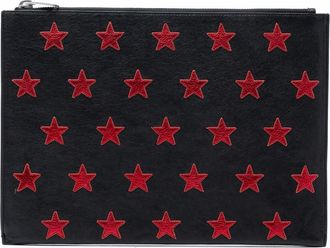 Saint Laurent Pre-owned Saint Laurent Leather Star Rider Tablet Pouch GRZ397295A.0816
