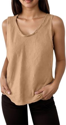 Generic Womens Sleeveless V Neck Cotton Linen Tank Tops 2026 Summer Tank Shirts Solid Color Raw Edge Hem Camisoles Tees