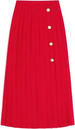 Valentino Garavani Geplooide Rok - Dames - Midirokken - Rood - S - Rokken