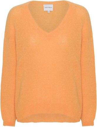 Americandreams Silja V Neck Knit - Dames - V-hals truien - Oranje - S - Wol - Truien & Vesten