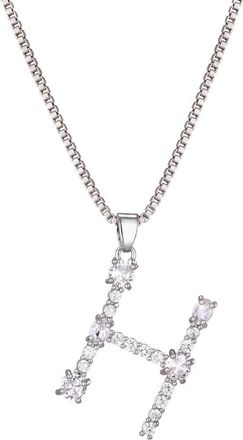 Adornia Mixed Crystal Initial Pendant Necklace in Silver-H at Nordstrom Rack